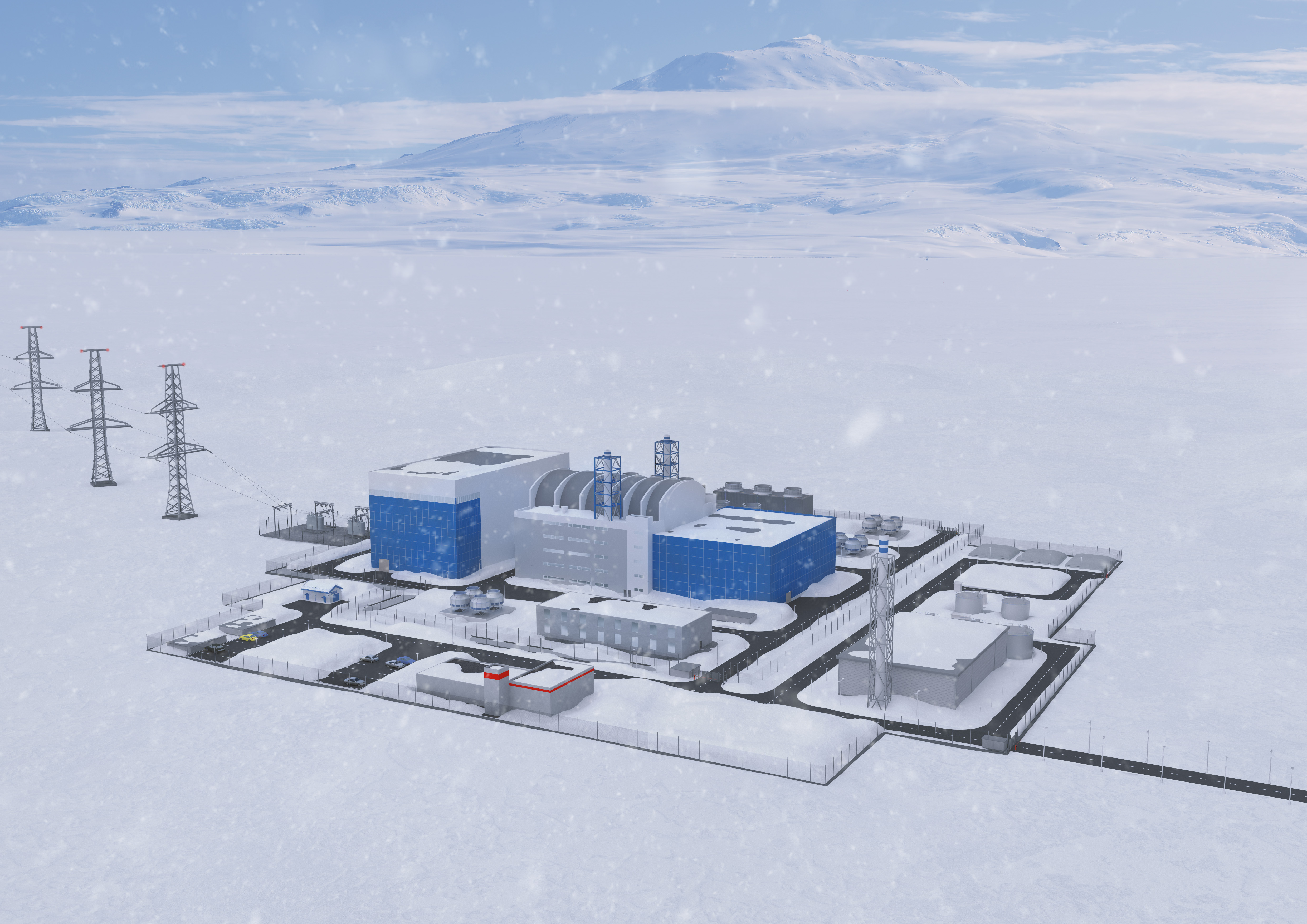 General view of the nuclear power plant with SMR RITM-200N (© The Association of Indigenous Peoples of the North of Sakha Republic (Yakutia))