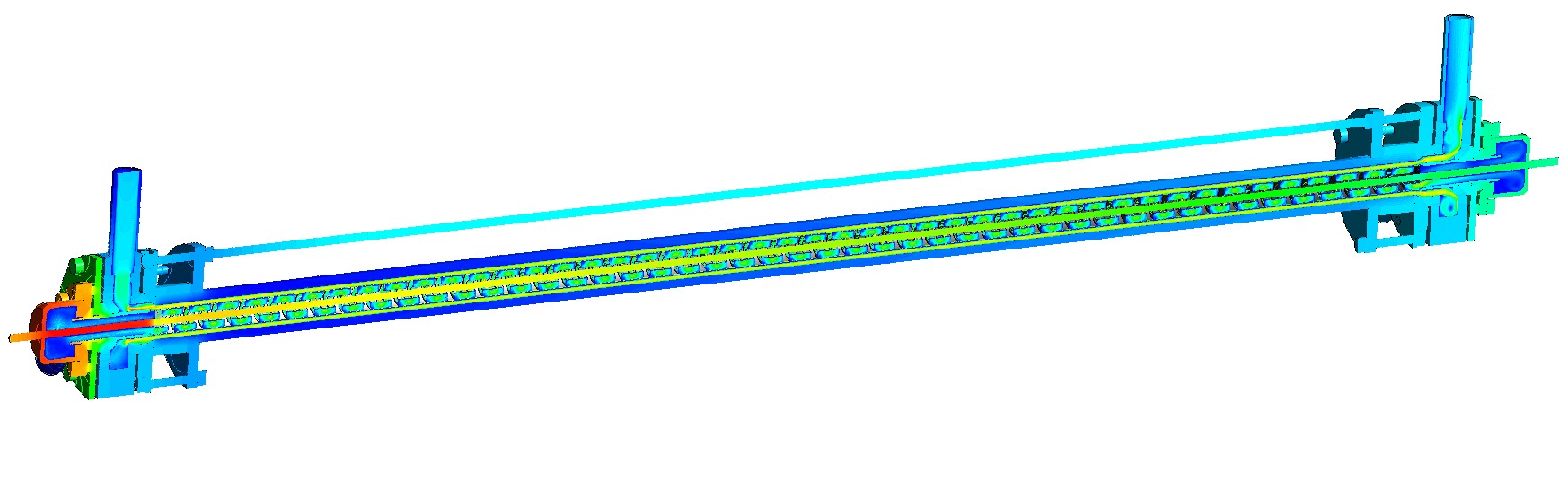 Test section consists of specially designed heat exchanger and inlet/outlet legs. © JSI