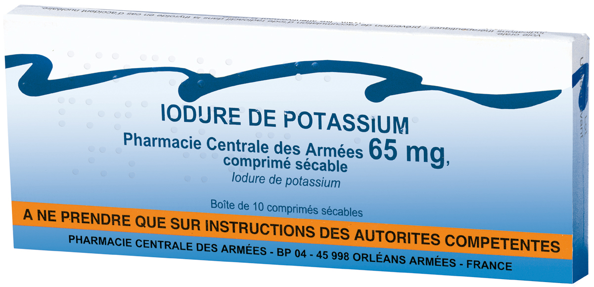 Iodine pills box (© Pharmacie des Armées)