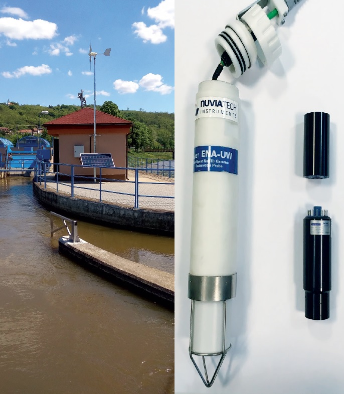 Monitoring system installed in the field location Ivančice (Jihlava River), structure of a submersible probe © SÚRO