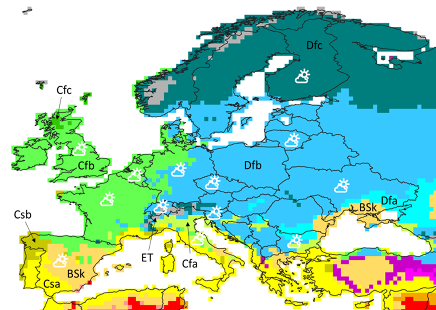 Updated world map of the Köppen-Geiger climate classification