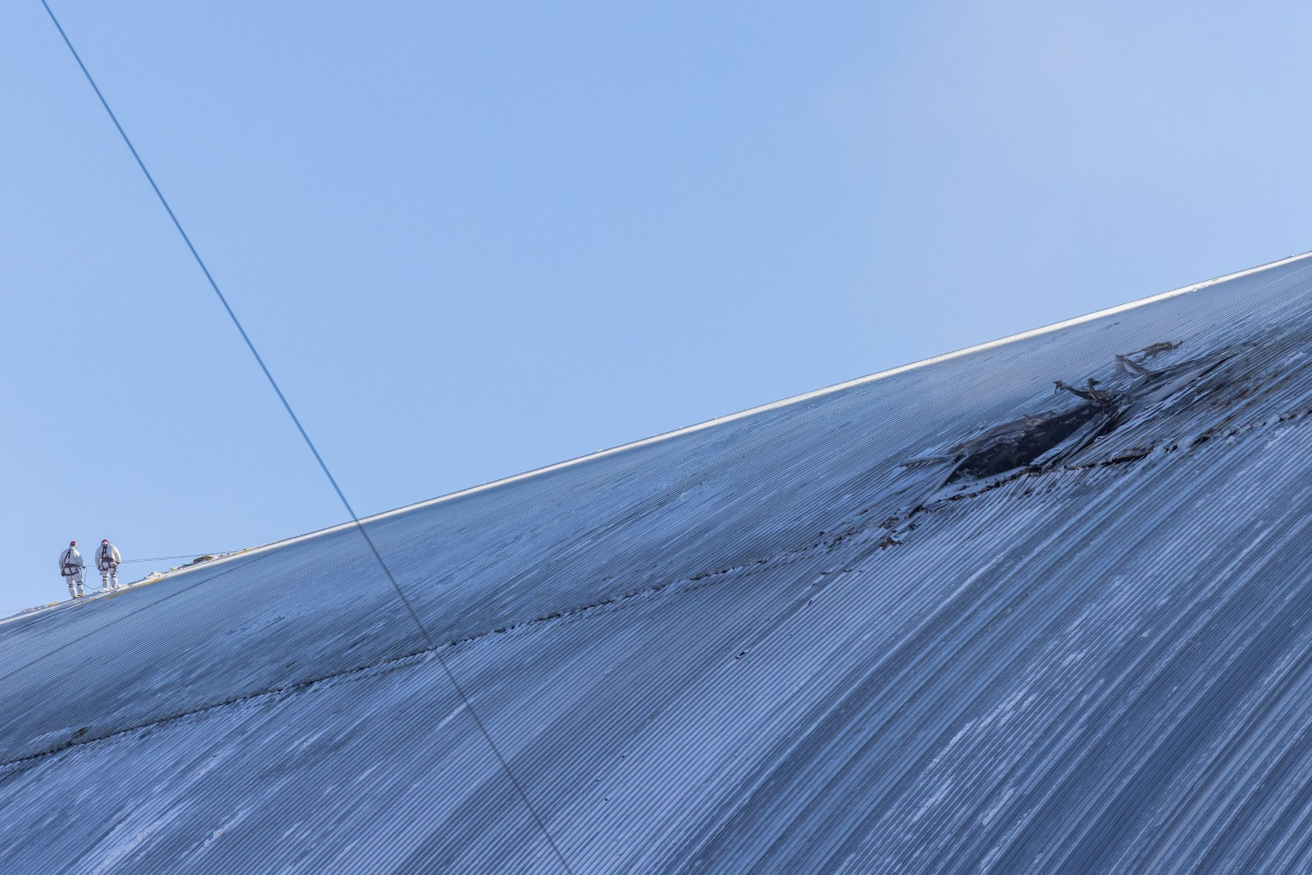 Work on the elimination of the consequences of a Russian drone hitting the roof of the NSC.